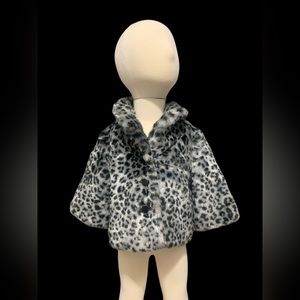 NWT Janie and Jack Baby Girls Animal Print Coat size 6-12 Months